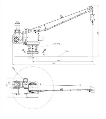Marine Folding Jib Crane 1000kg